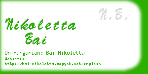nikoletta bai business card